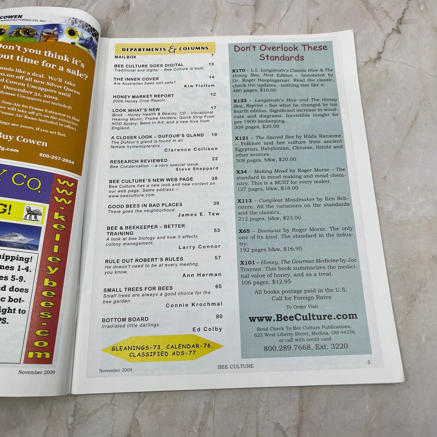 2009 Nov Bee Culture Magazine Magazine - Magazine of American Beekeeping M7