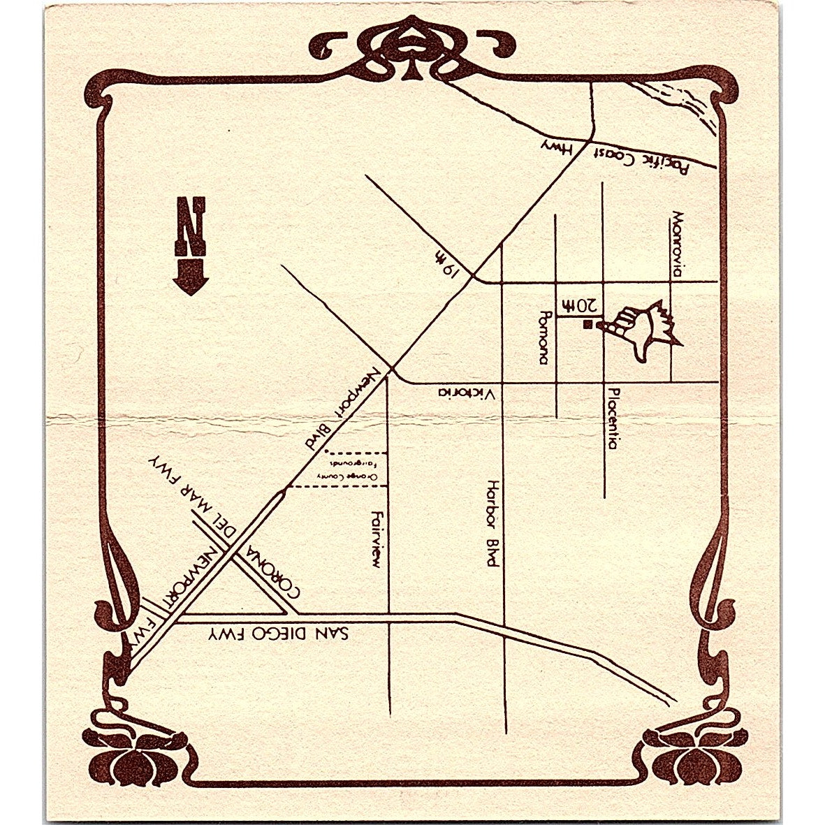 Grace & Peter Grap Antiques Costa Mesa CA Vintage Business Card SE3-B16