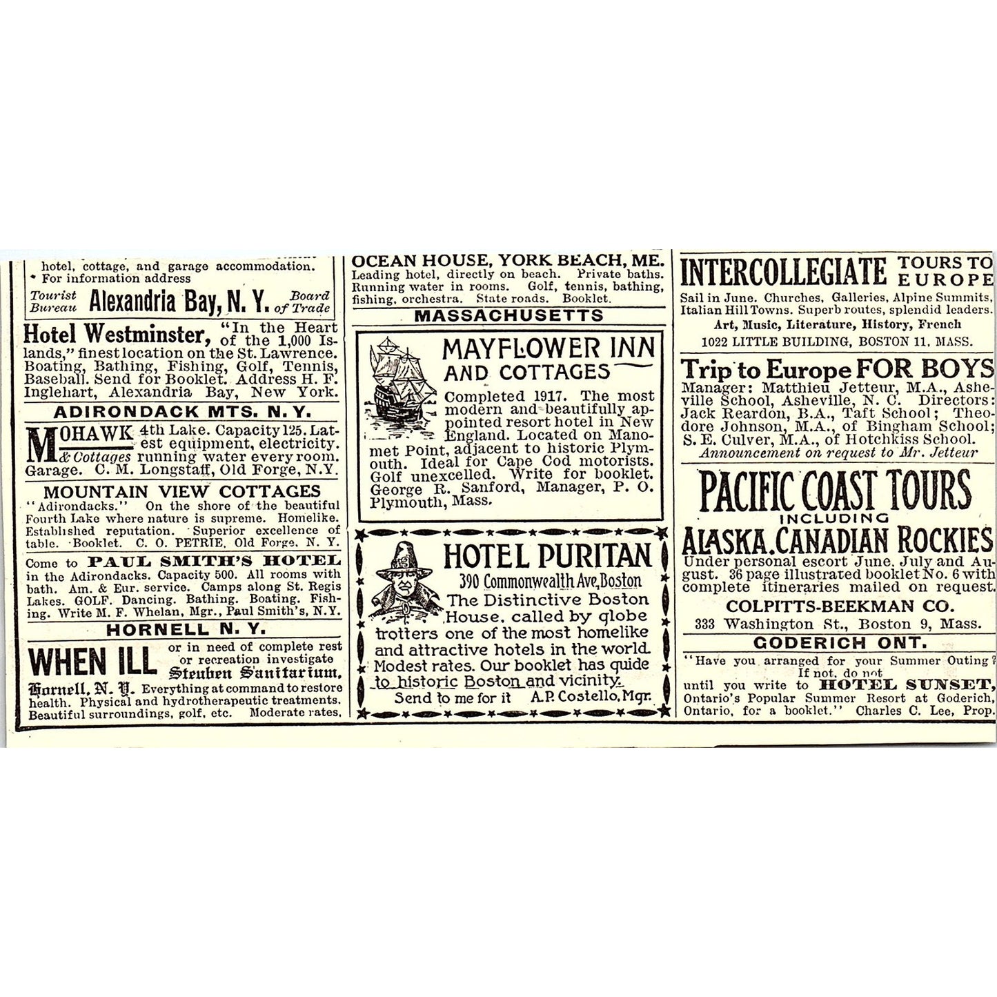 The Searchlight Route Steamers Hudson River Night Line NYC Albany 1920 Ad AF8-H1