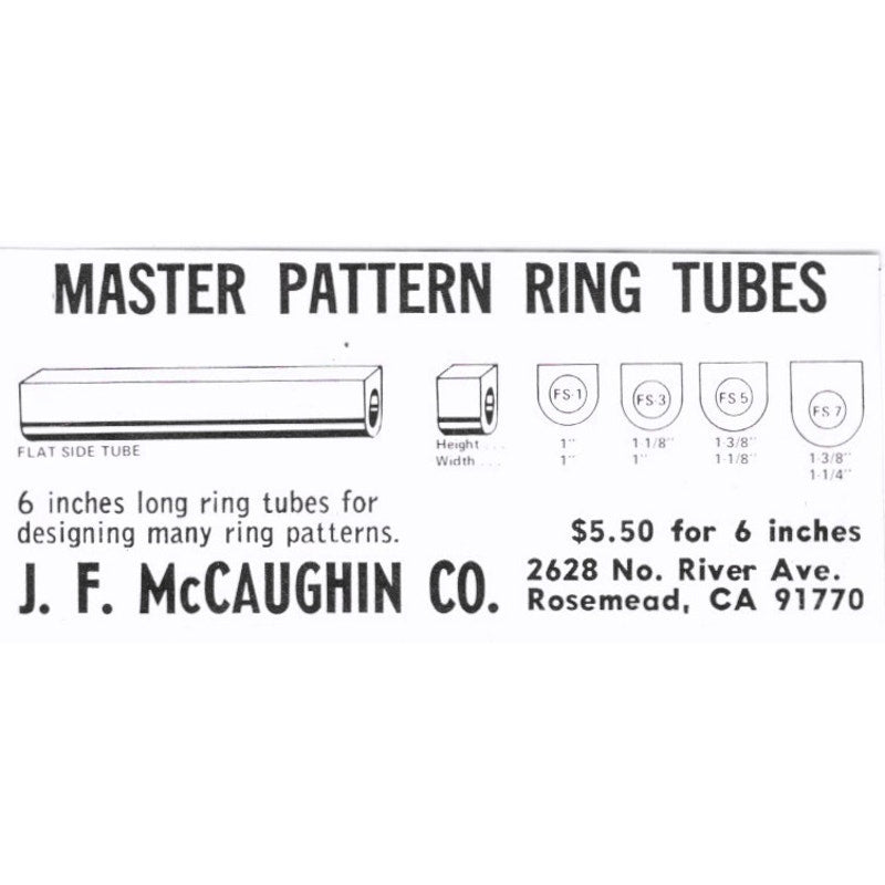 J.F. McCaughin Co Master Pattern Ring Tubes Rosemead CA 1972 Ad AF8-S4