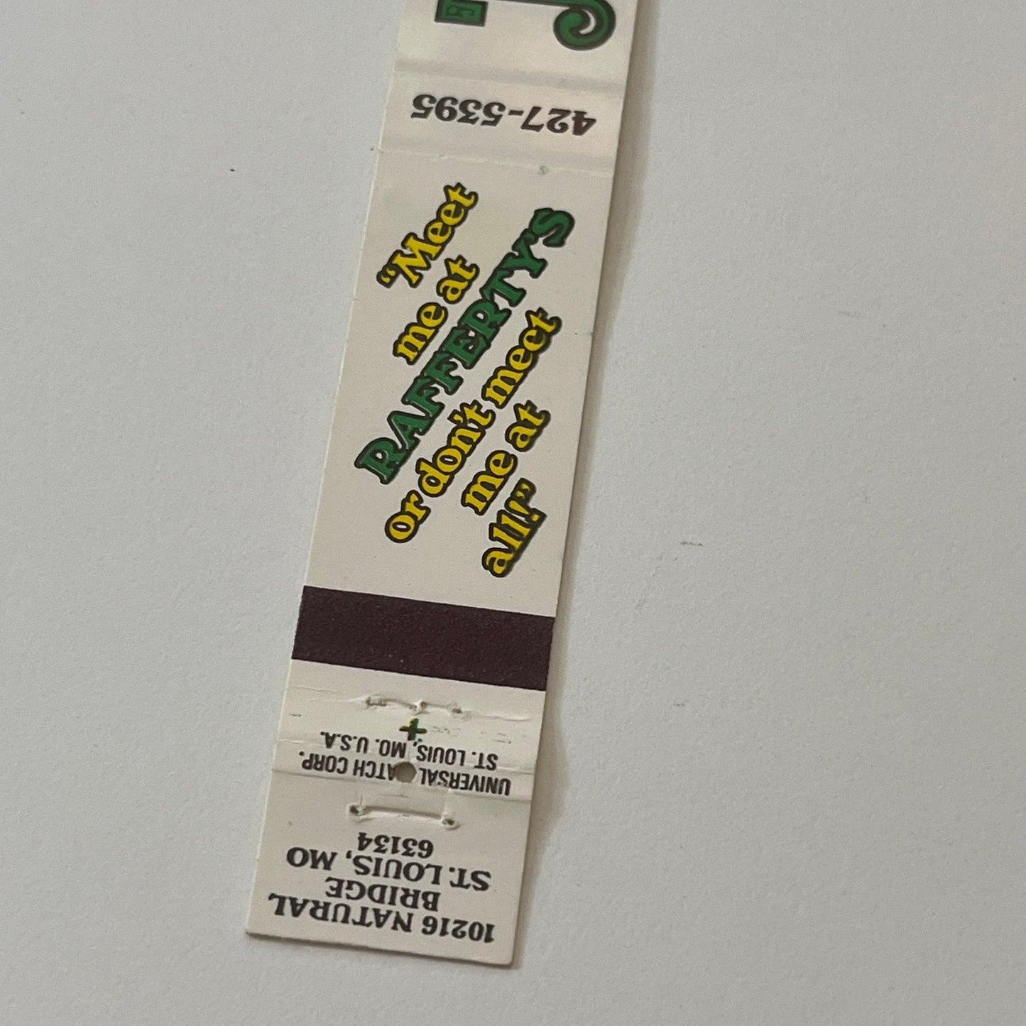 Rafferty's Restaurant St. Louis MO Vintage Matchbook TB6-MB2-9