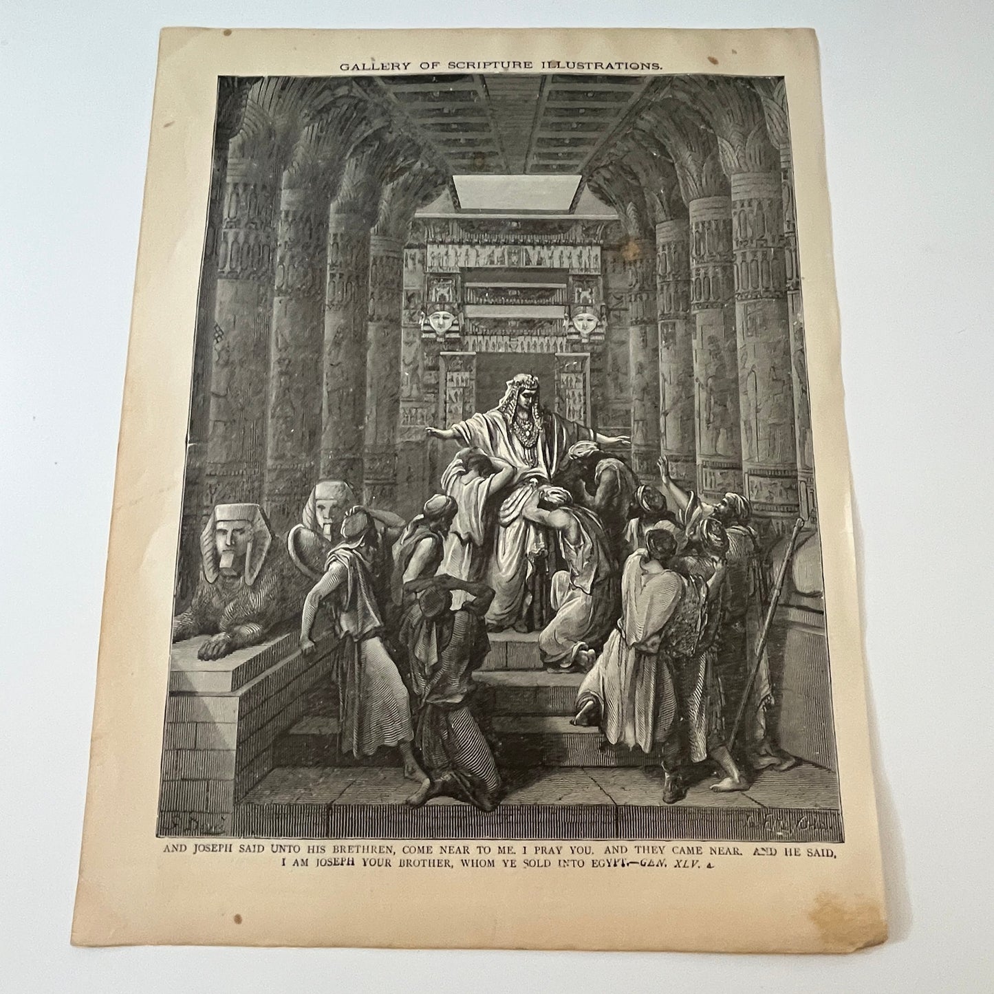 Genesis XXVIII. 12 and XLV. 4 1892 Bible Engraving SV1-6