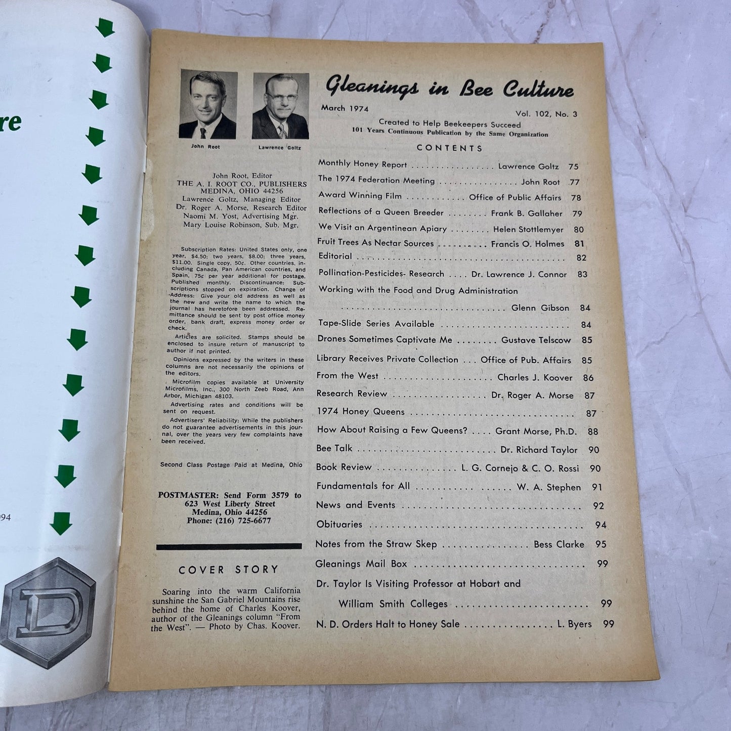 1974 March - Gleanings in Bee Culture Magazine - Bees Beekeeping Honey M33