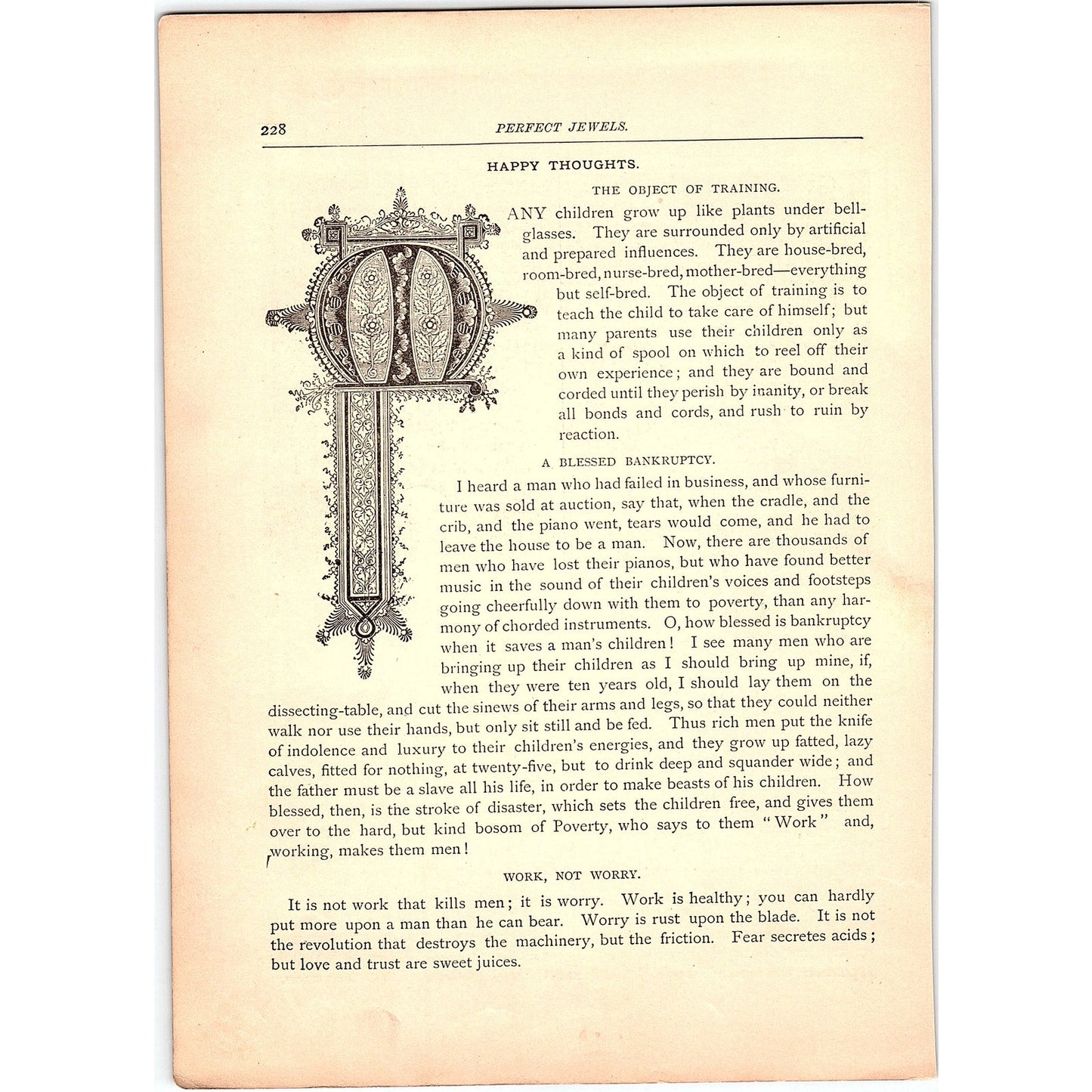 Happy Thoughts - Henry Ward Beecher 2 Pages 1884 Poem TA5-CJ-4