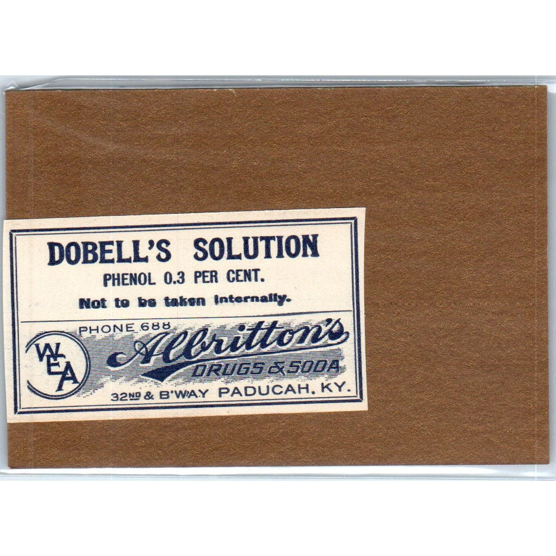 Dobell's Solution Albritton's Drugs & Soda Paducah KY Apothecary Label TH2-AL