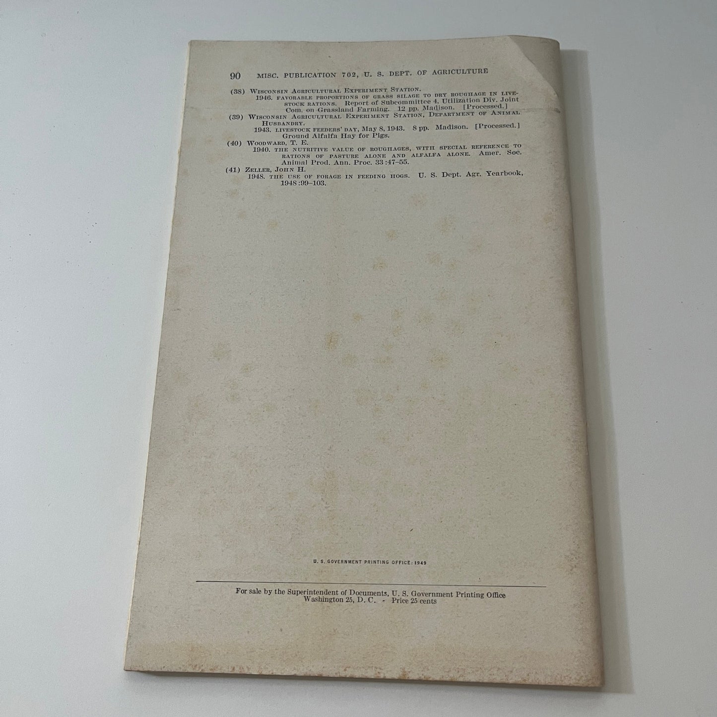 Will More Forage Pay Dept of Agriculture 1949 Farming Booklet TK2-XB1