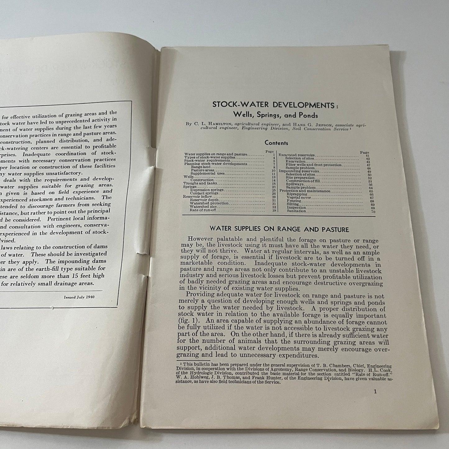 Stock-Water Developments Wells, Springs & Ponds 1940 Farmers Bulletin TK2-XB2