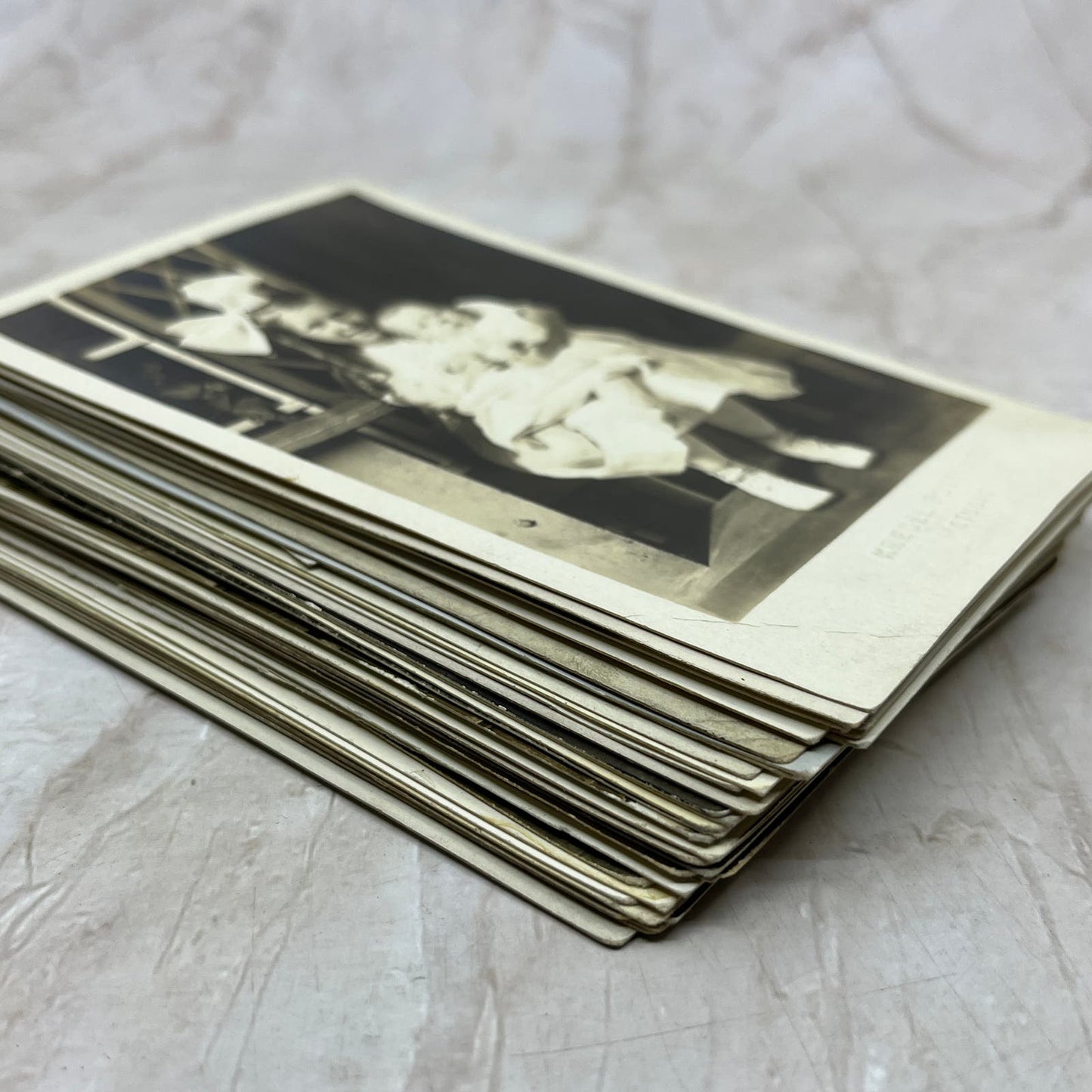 Huge Lot of Antique Early 1900s RPPC Postcards Mostly Children Portraits TI9