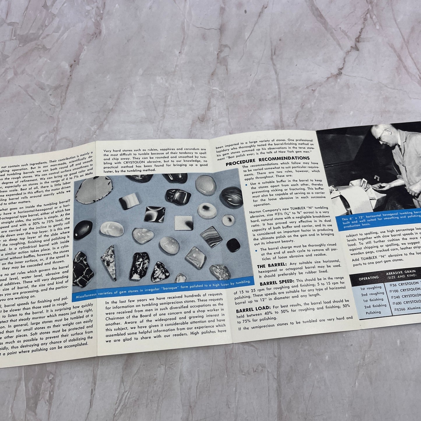 1959 Barrel-Finishing Gemstones Norton Abrasives Information Brochure TH9-LX1