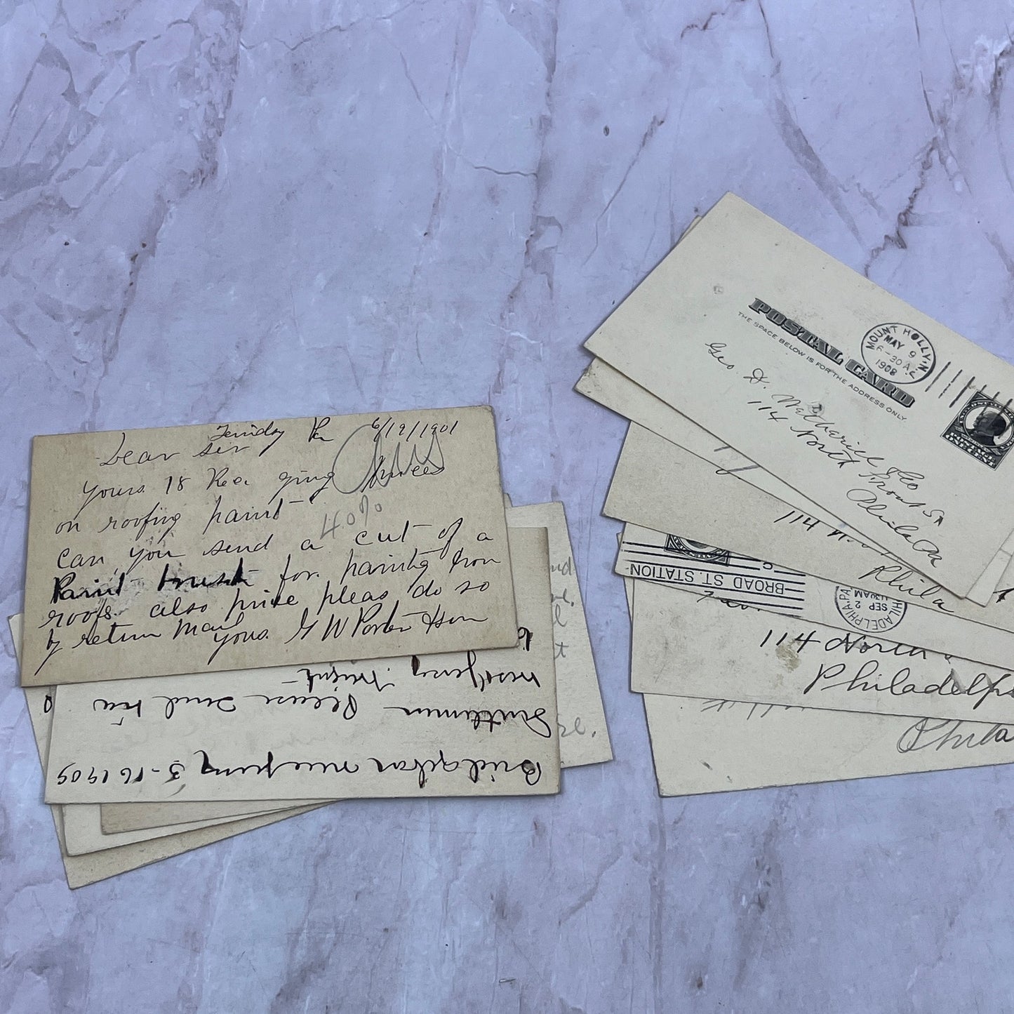 1901-1910 Lot of Postal Mailing Cards George D. Wetherill Philadelphia PA TJ5-EL