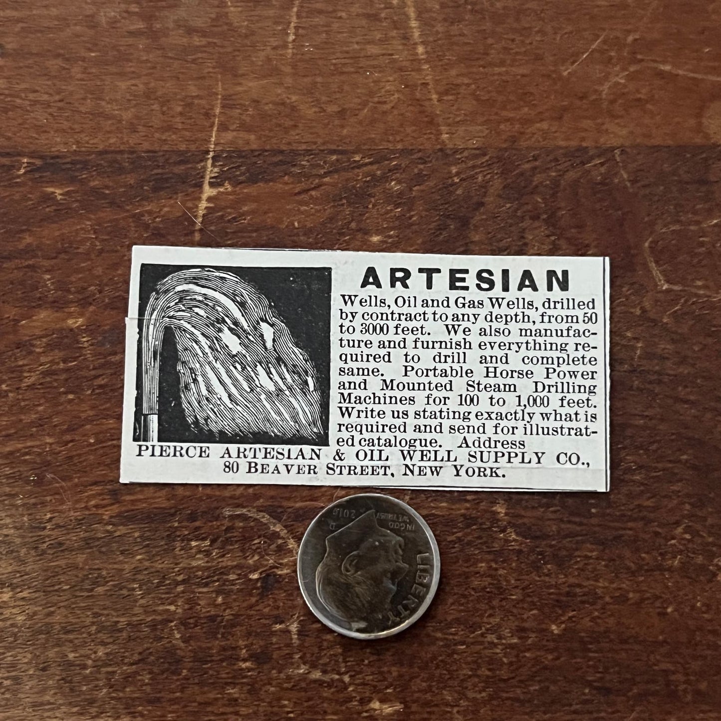 Pierce Artesian and Oil Well Supply Co NY Original Advertisement AD8-P29