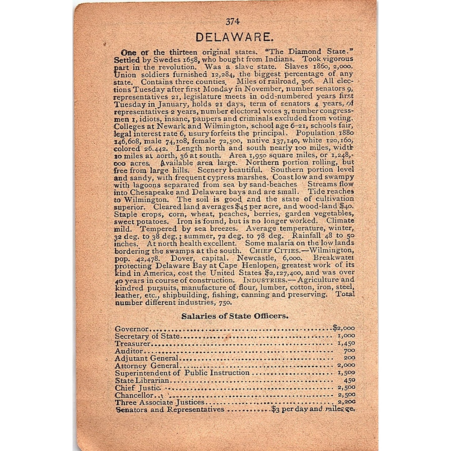 Antique 1889 Map of Dakota 1889 Pocket Map Engraving SAG4-H4