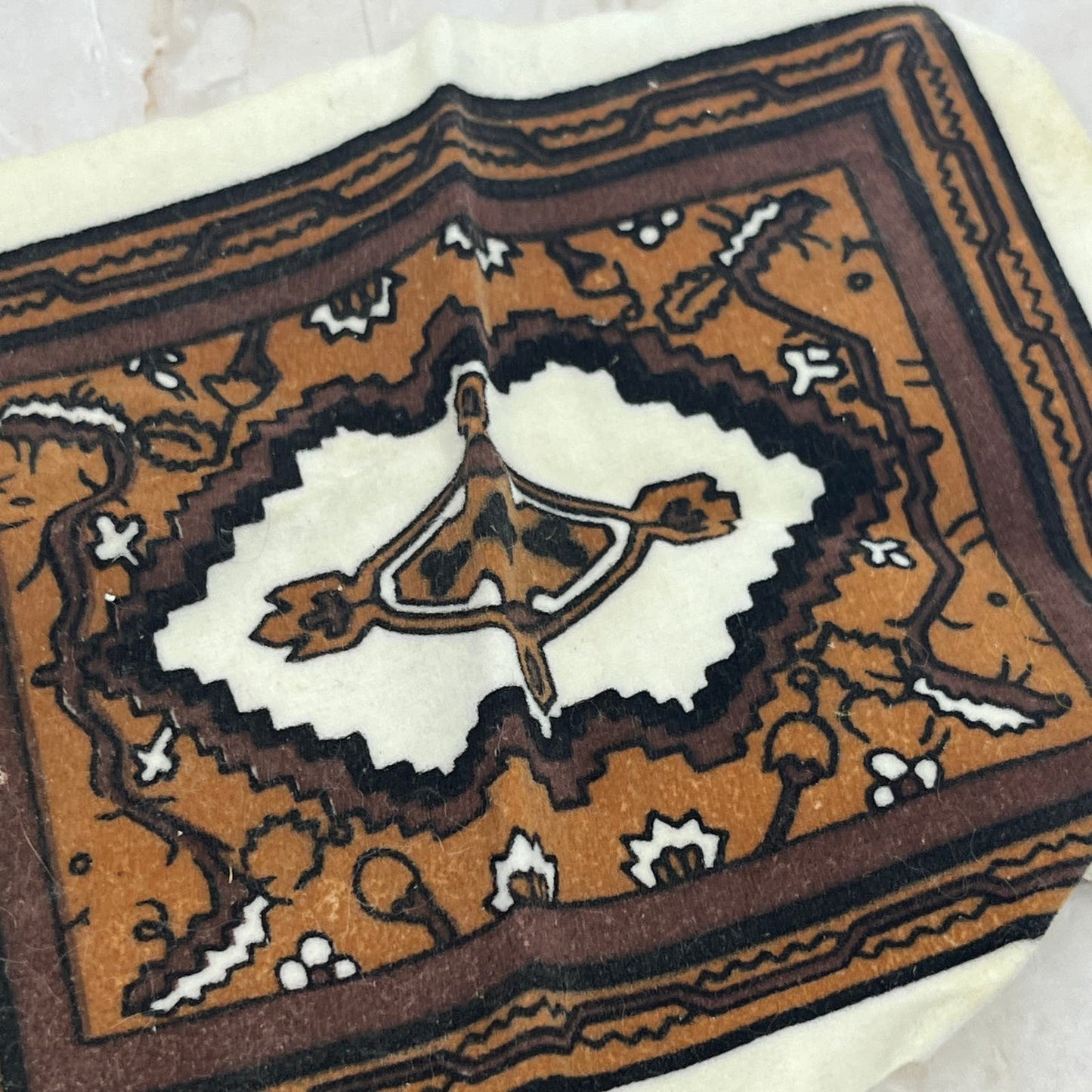 Retro Doll House Carpet Rug Set of 3 - 6x9 & 4.5x5.5 Blue Brown Orange TE9