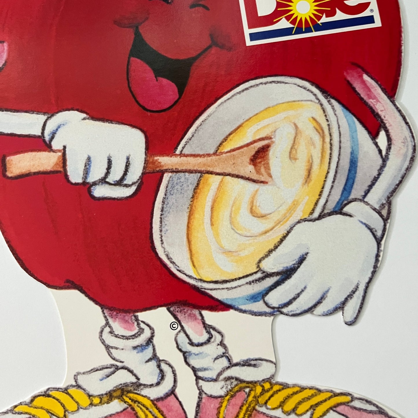 Original 1992 Dole Apple Two Sided Advertising Store Display Sign 7.5x10"