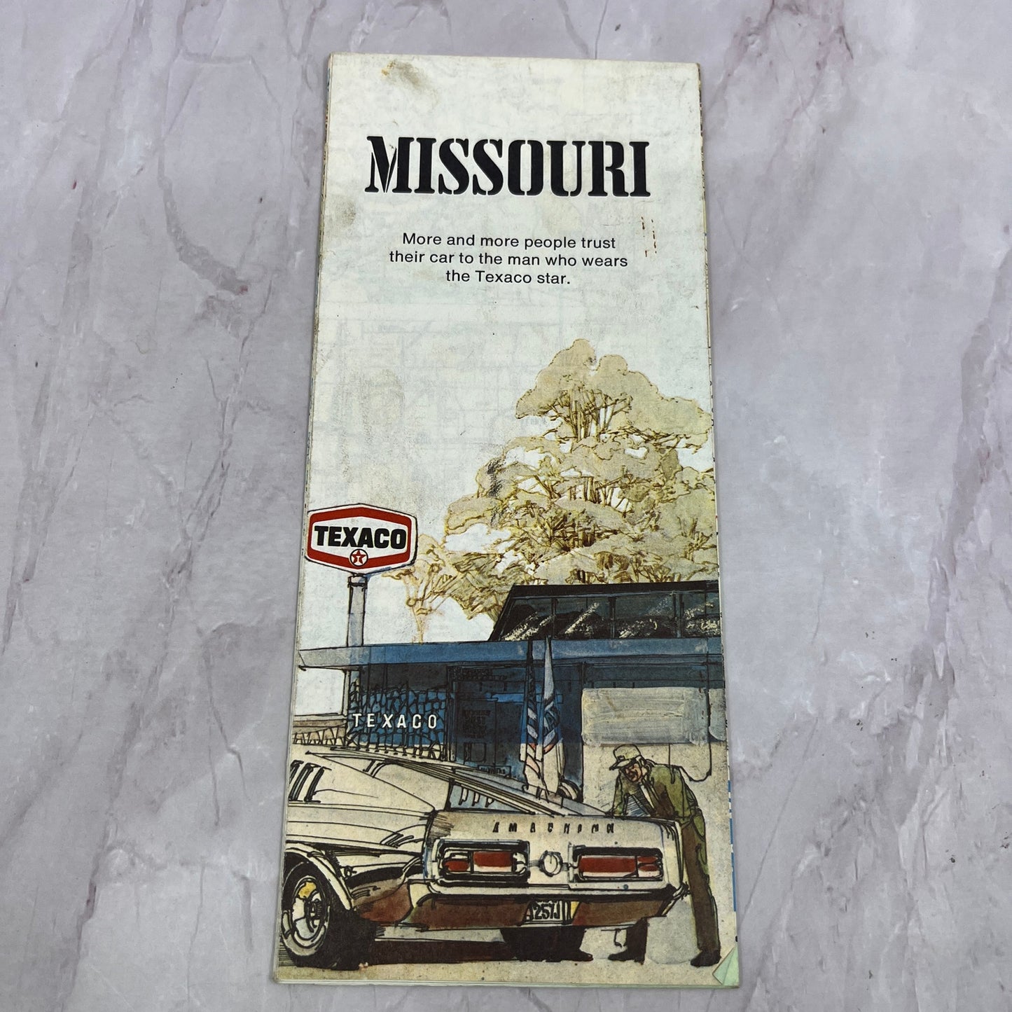 1971 Texaco Missouri Road Travel Map Fold Out Map TH2-MP1