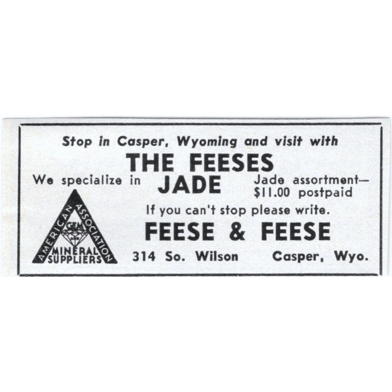 Feese & Feese Mineral Suppliers Casper Wyoming 1964 Magazine Ad AK6-S9