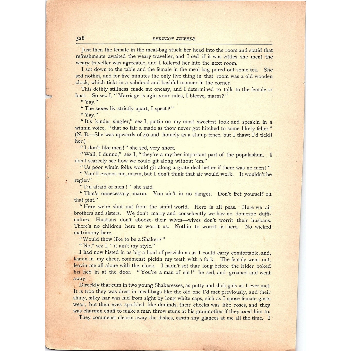 The Shakers - Artemus Ward 3 Pages 1884 Poem TA5-CJ-6