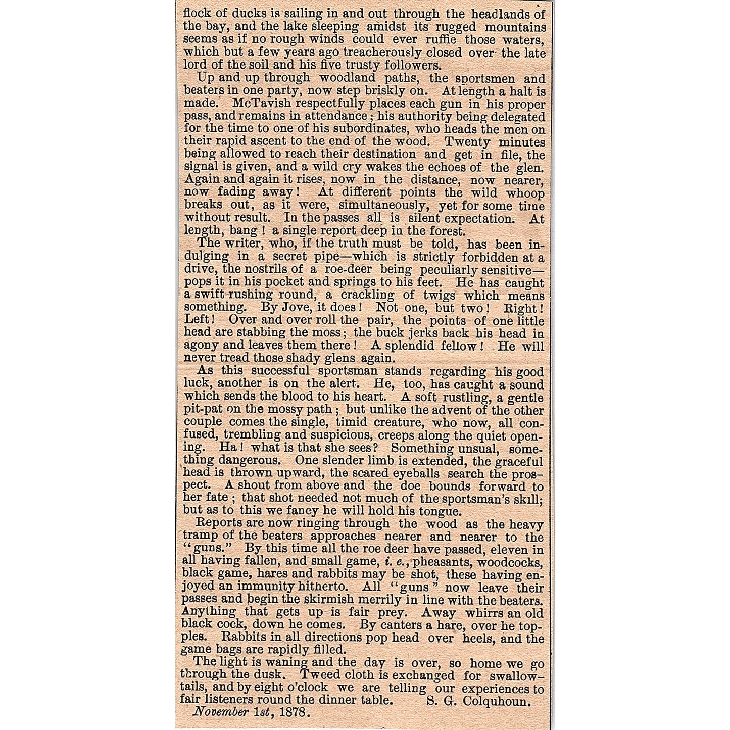 A Roe Drive in Scotland Loch Lomond S.G. Colquhoun 2 Pages 1878 Article AG2-7