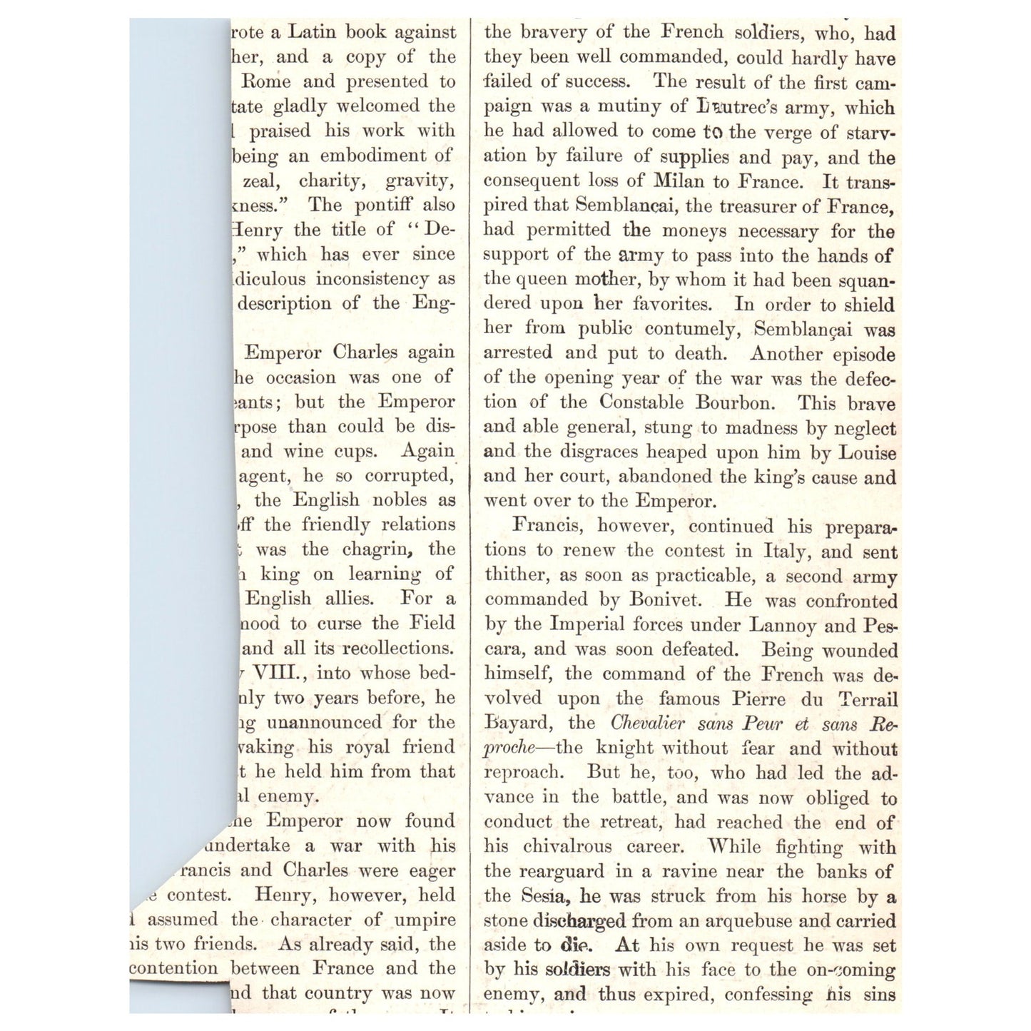 Chevalier Bayard 1911 Engraving Print AF5-9