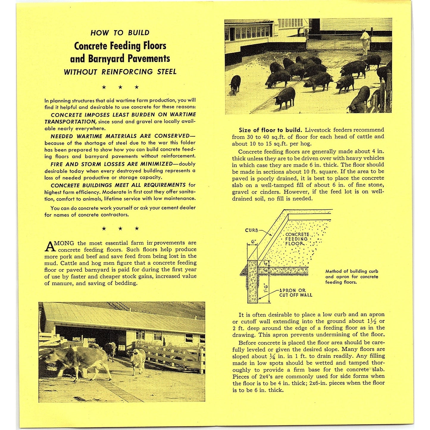 Concrete Feeding Floors & Barnyard Pavements Brochure Portland Cement IA AG5-H2