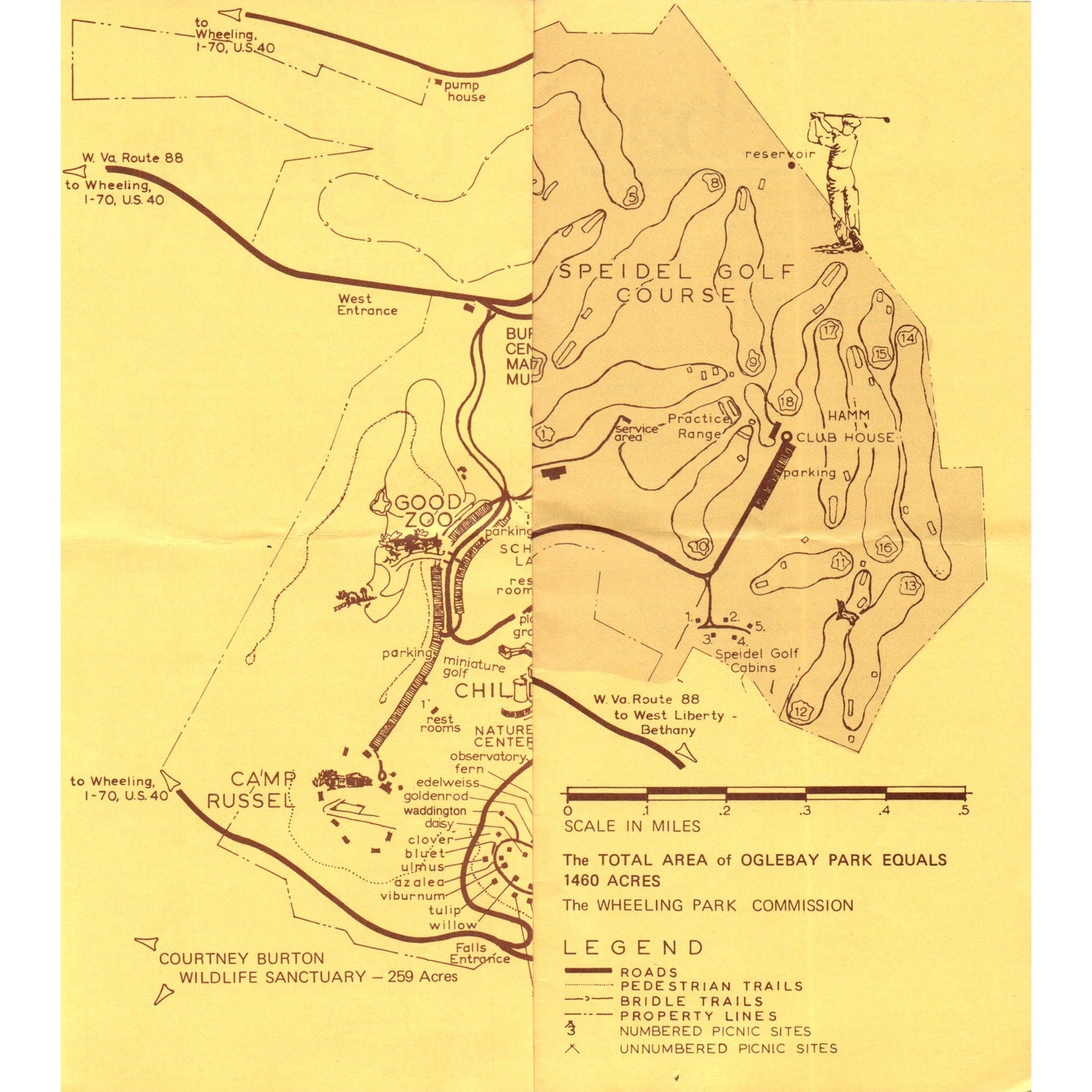 Vintage 1984 Oglebay Wheeling West Virginia Attractions Travel Brochure TH2-O2
