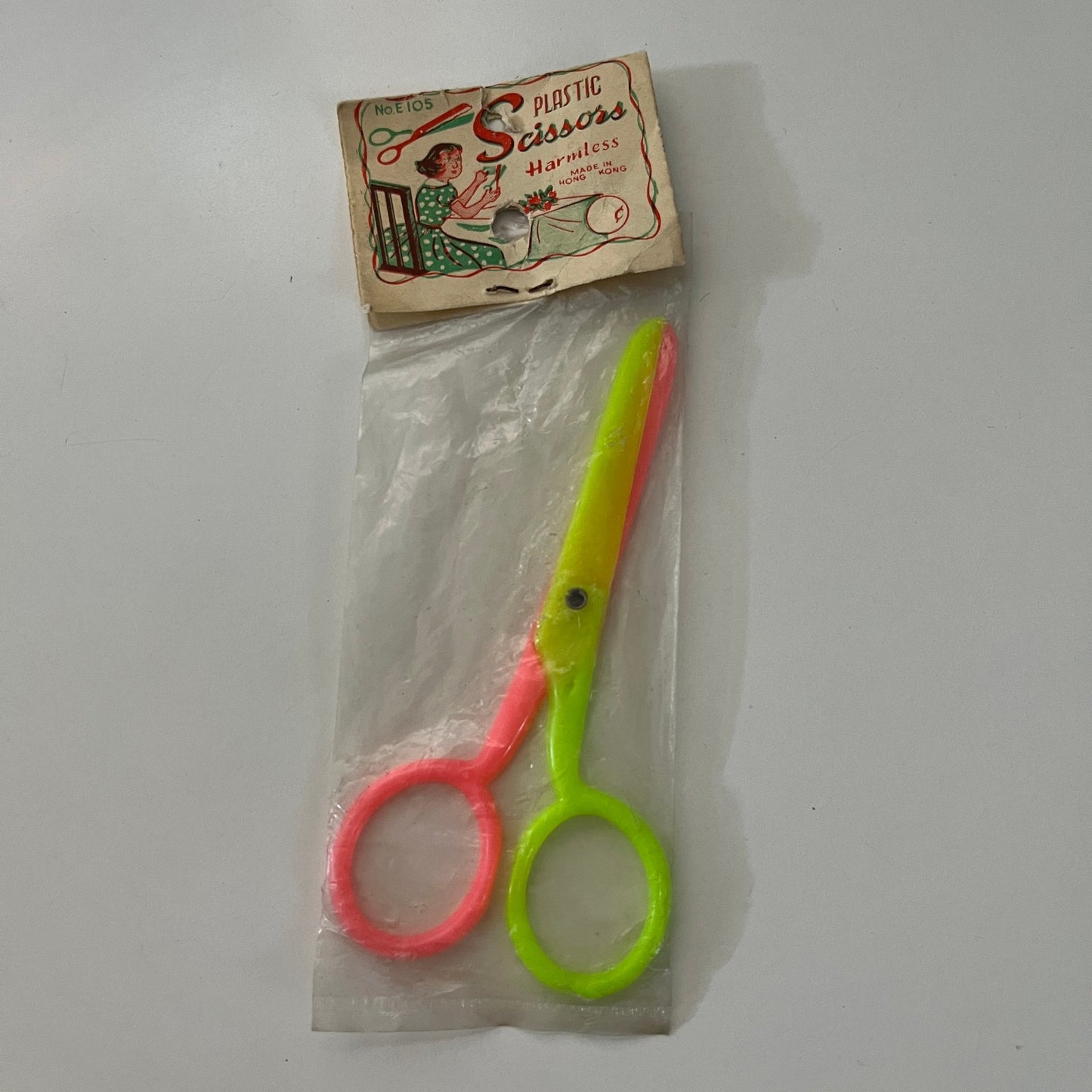 c1960 Toy Plastic Scissors Dimestore Toy Hong Kong NOS In Package TK3
