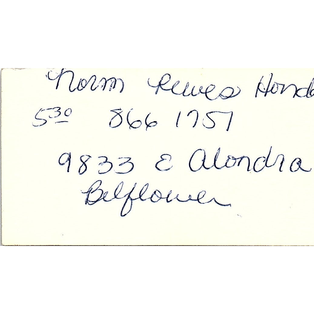 Los Alamitos Mower & Saw Shop Bob Aros Los Alamitos CA Business Card SSB4-B13