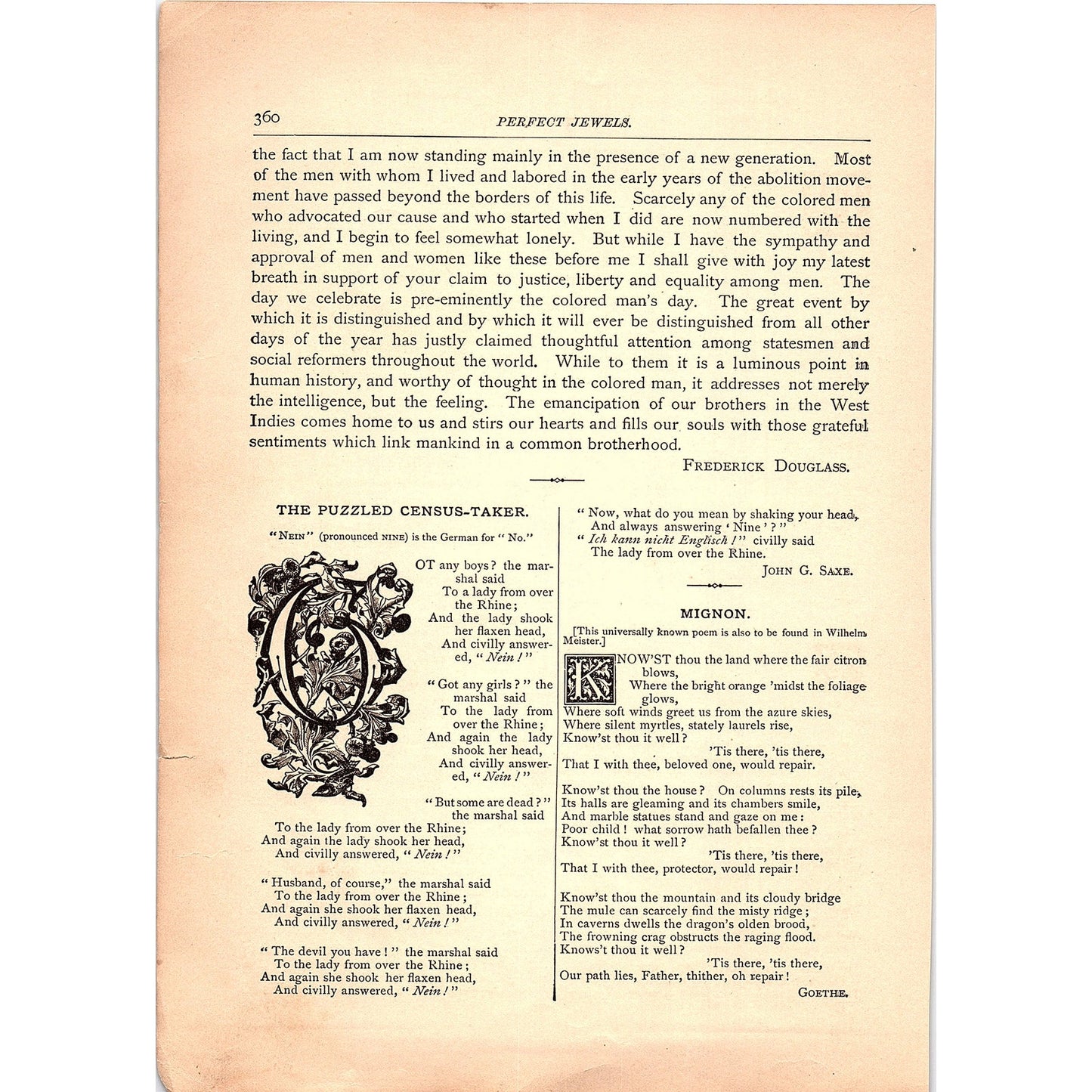 The Low-Backed Car - Samuel Lover, Frederick Douglass Address 1884 Poem TA5-CJ-5