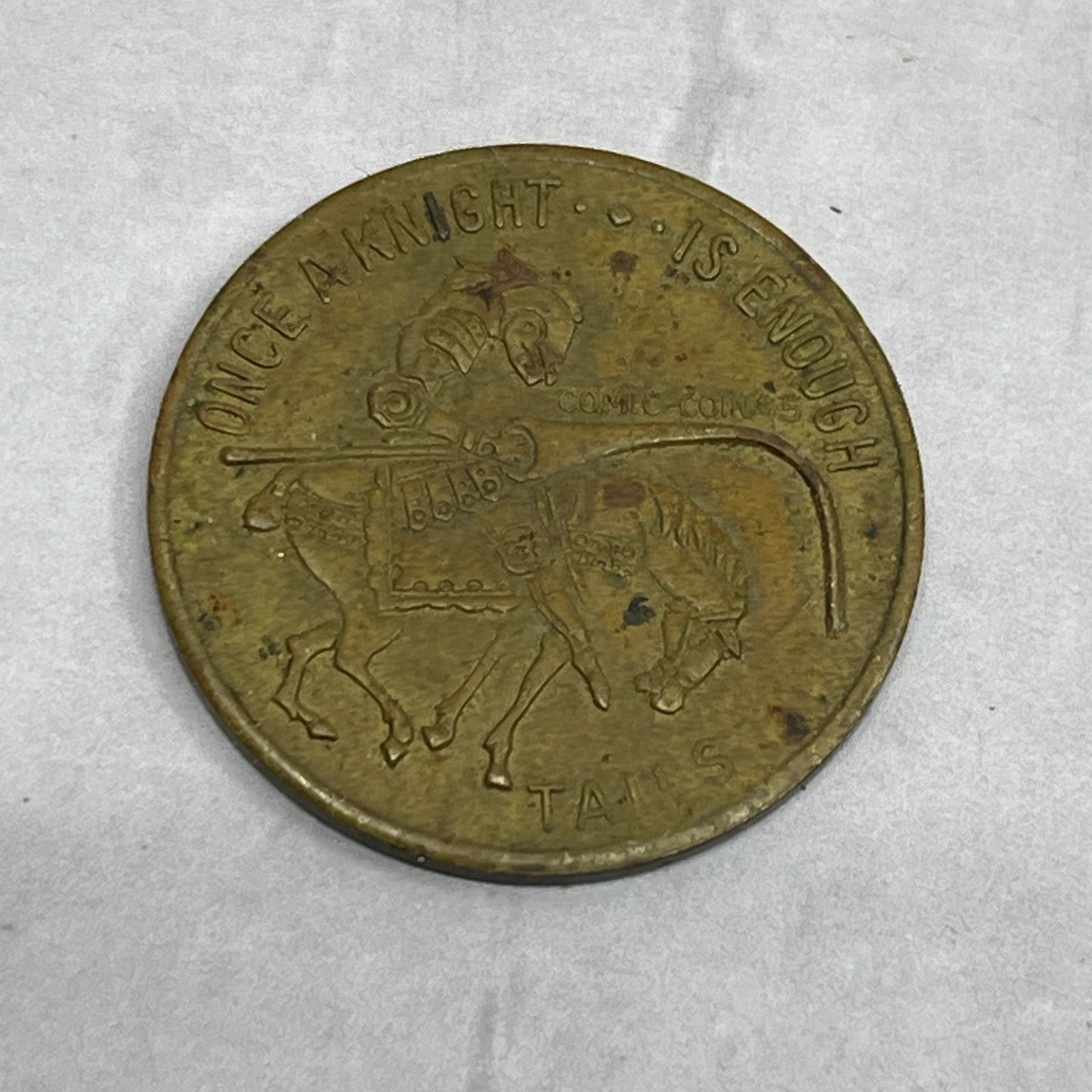 Heads or Tails Once a King Bronze Satirical Coin Flip Good Luck Token Chit SE2