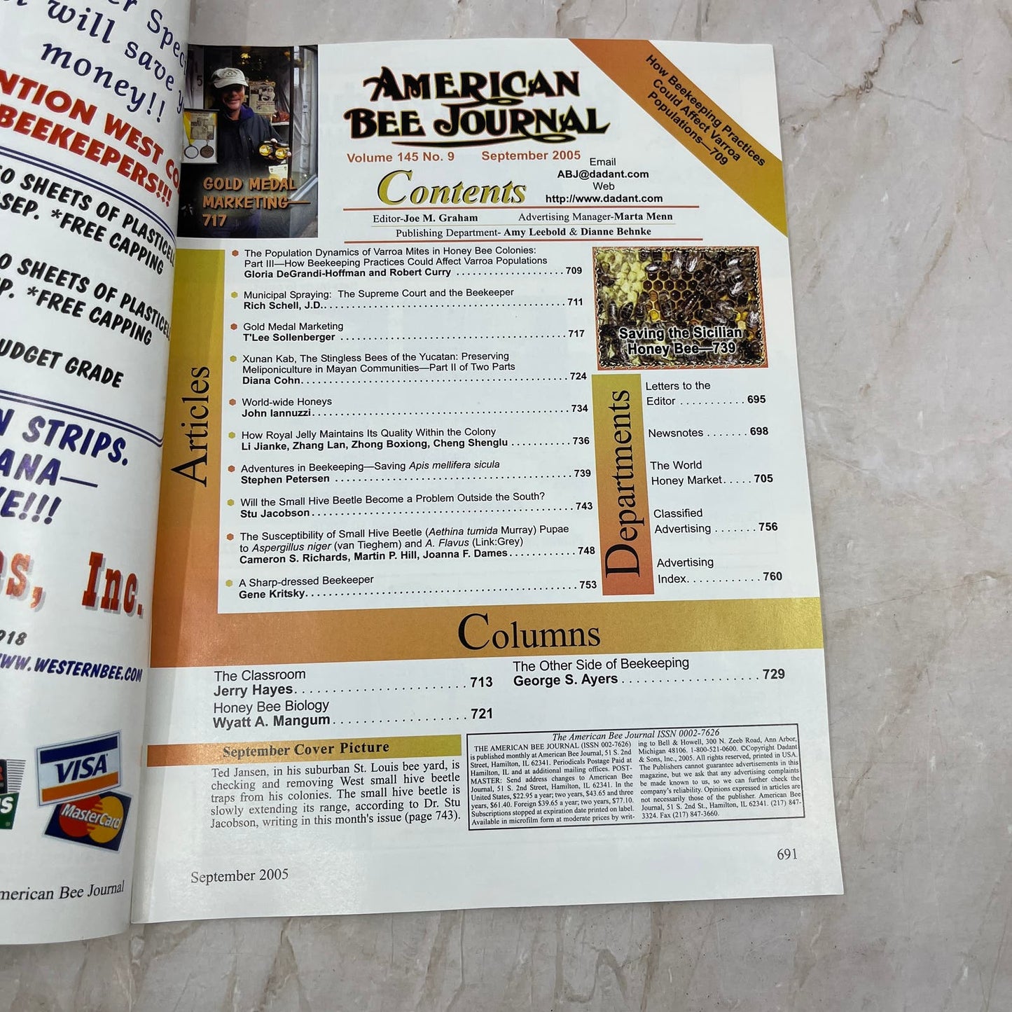 2005 Sept American Bee Journal Magazine Bees Beekeeping Honey M7