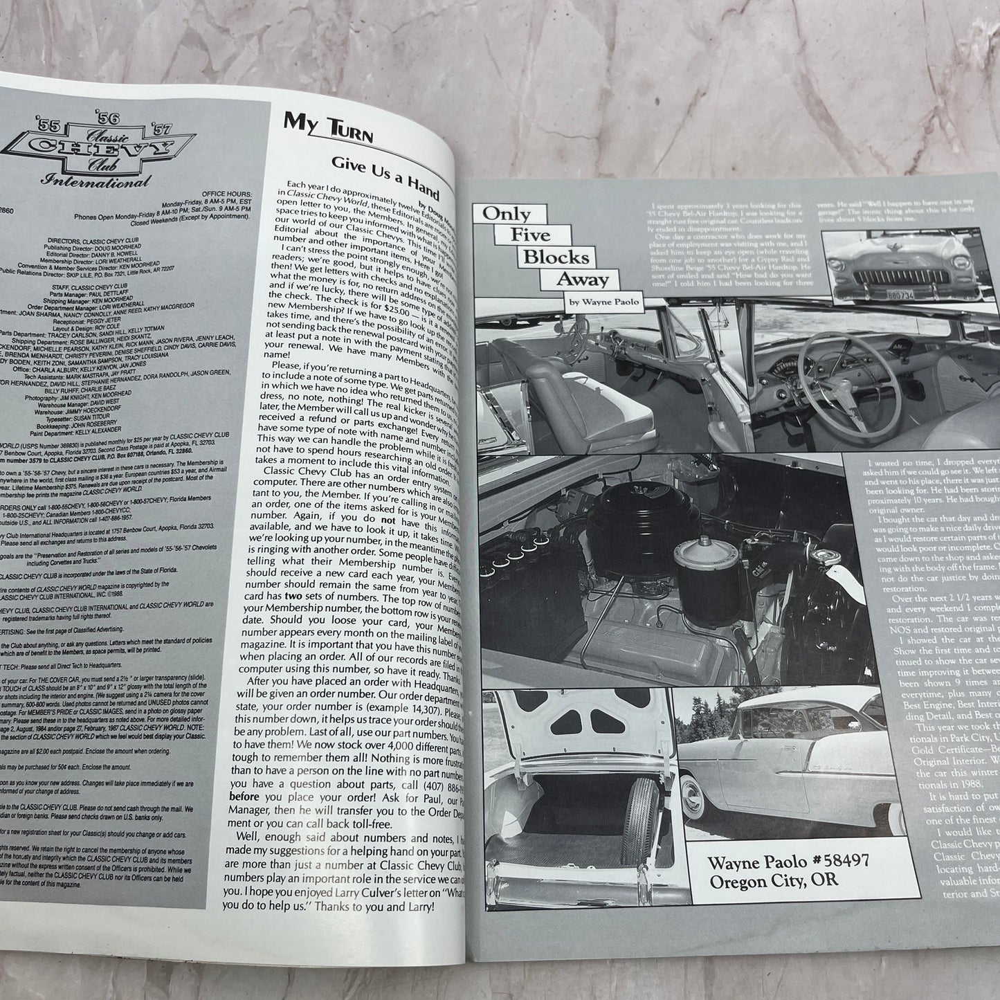 55 Sport Coupe - '55, '56, '57 Classic Chevy World Magazine - Aug 1988 M31