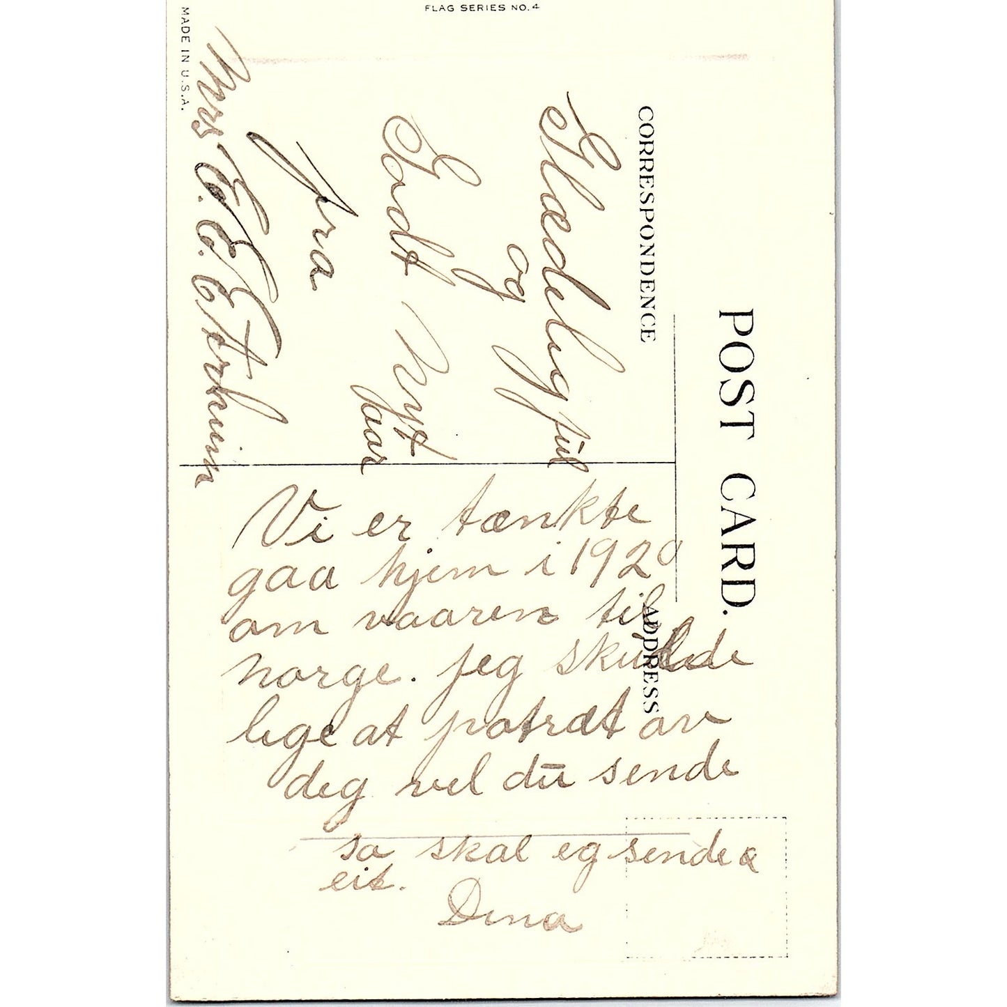 American Flag - Our Flag, The Flag of Liberty Poem Antique Postcard PE1