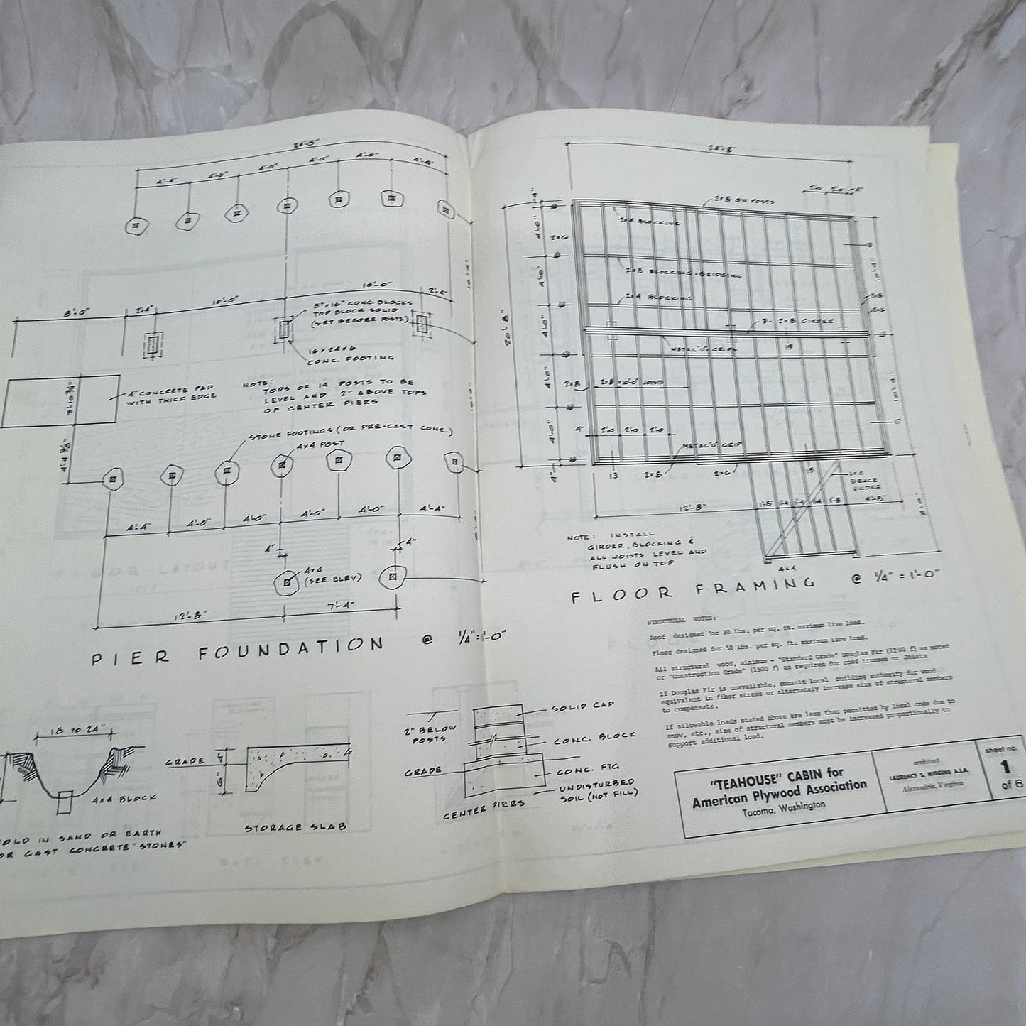 1959 Teahouse Cabin Plans - American Plywood Association List FL6-1