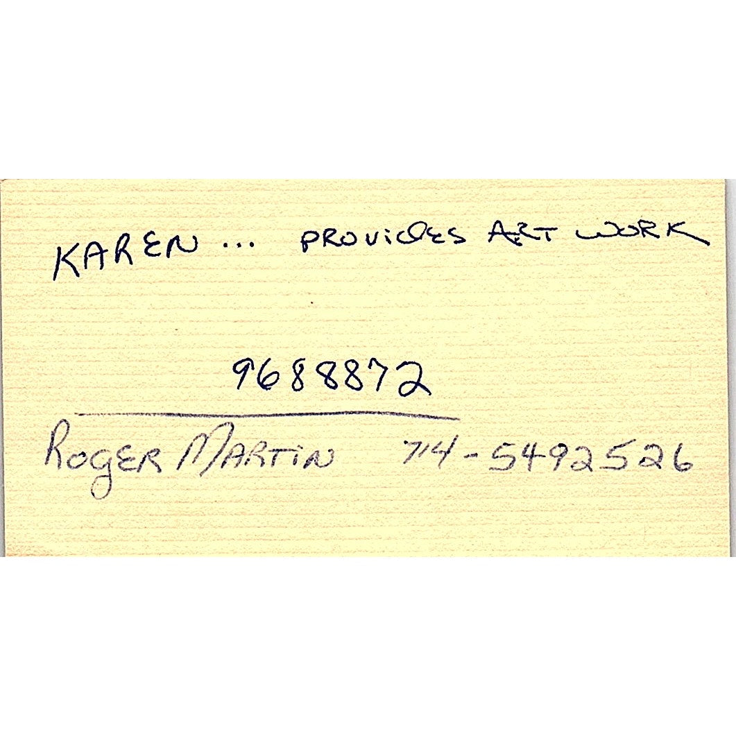 Plantscape Systems Sales Dale Martin Irvine CA Vintage Business Card SSB4-B13