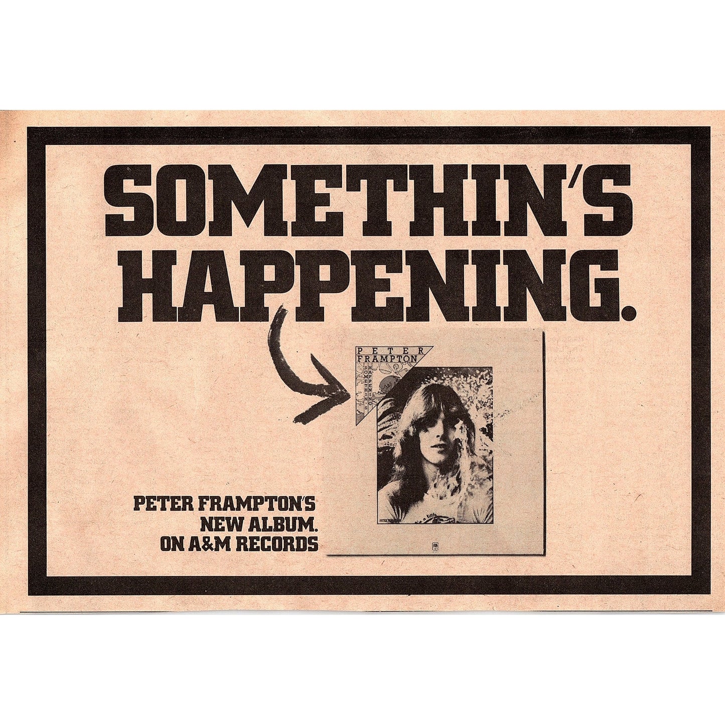 Something's Happening Peter Frampton's New Album 6.5x9.5 1974 Ad AF6-18