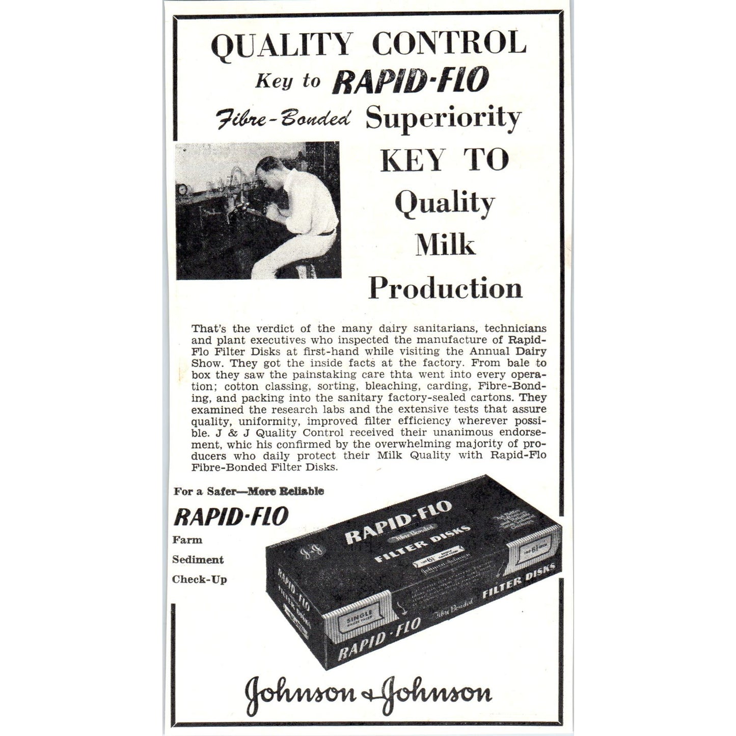 Armour Creameries St. Paul MN, Rapid-Flo Filter Disks 1953 Ad AE9-DC1