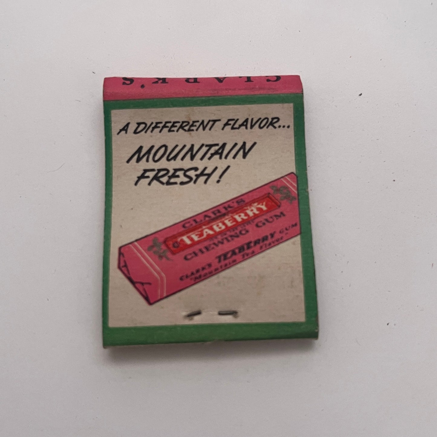 Teaberry - Clark's Teaberry Chewing Gum Vintage Matchbook Cover TB8-MB-2
