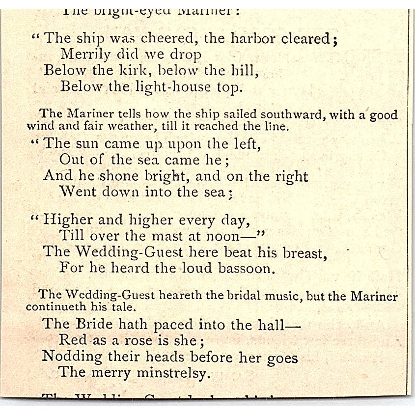 The Good Great Man - Samuel Taylor Coleridge 1884 Poem AG3-M1