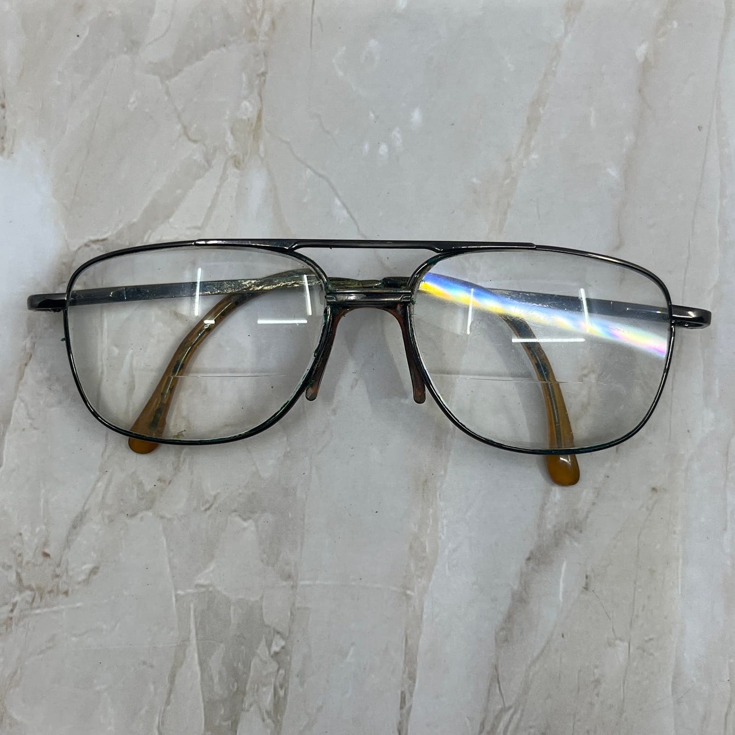 Retro Men’s Gun Metal Gray Flex Aviator Sunglasses Eyeglasses Frames TD7-G5-5