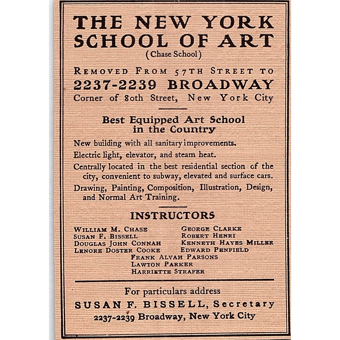 The New York School of Art George Clark Edward Penfield - 1906 Ad AF5-3