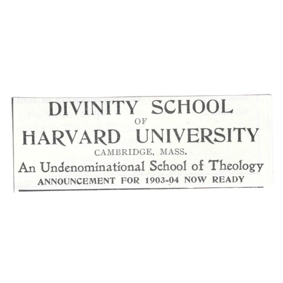 Divinity School of Harvard University Cambridge MA 1903 Ad AF8-S32