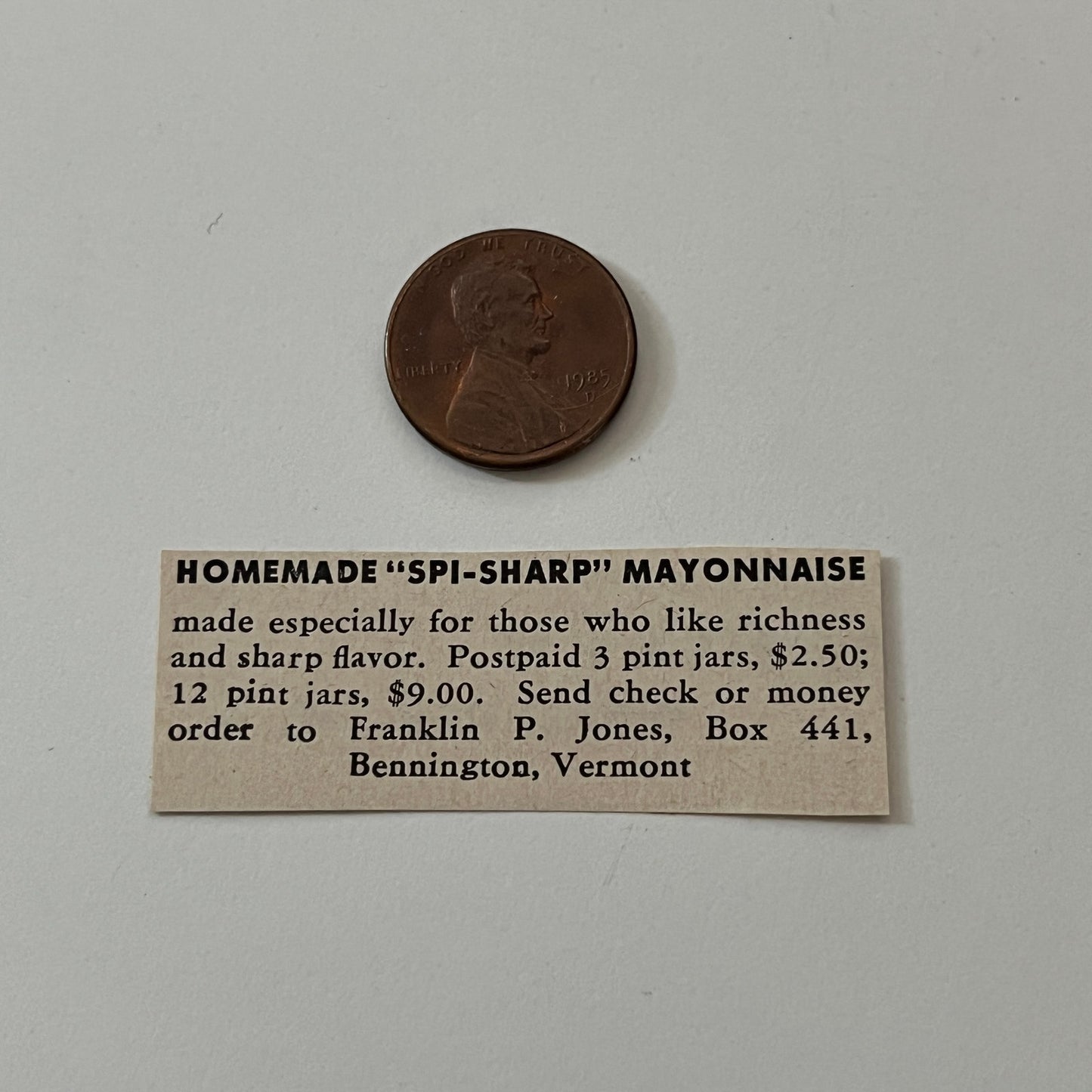 Homemade Spi-Sharp Franklin Jones Bennington VT 1952 Yankee Magazine Ad SAG5-S3