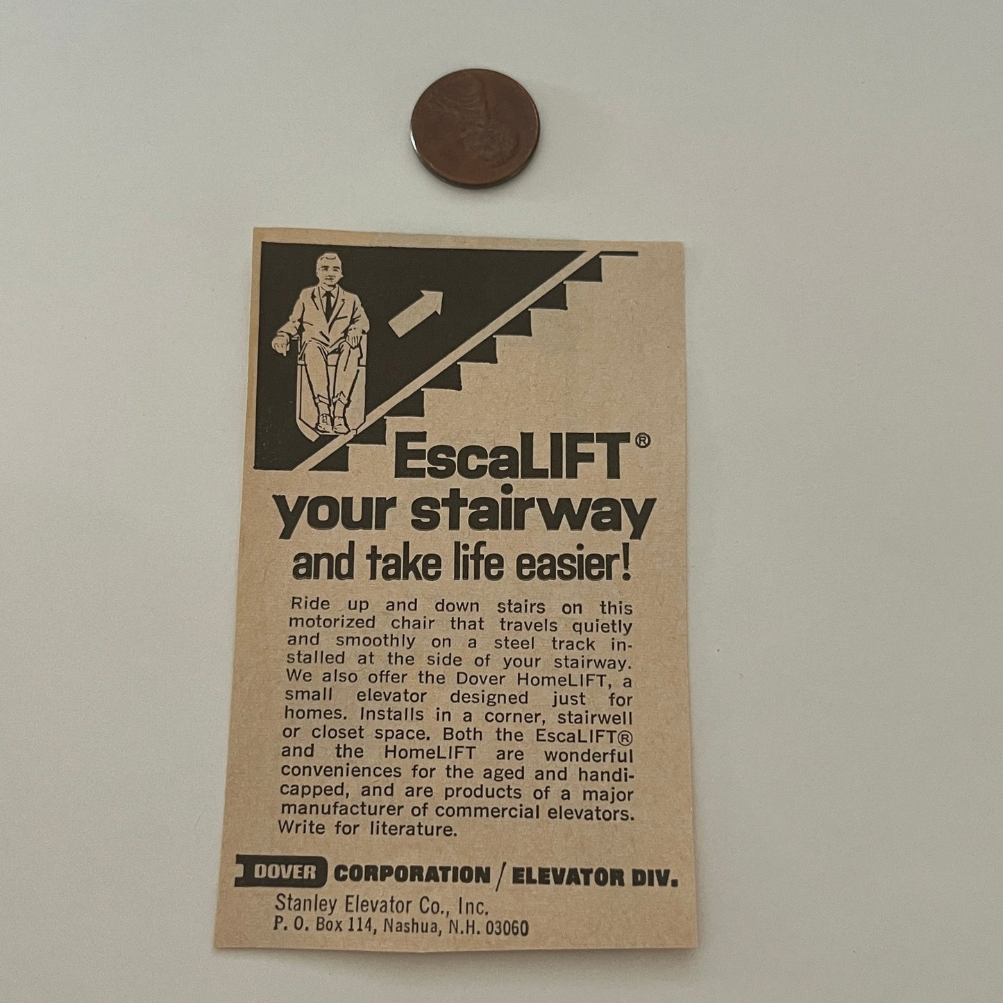 Stanley Elevator Co., Inc. EscaLIFT Nashua NH 1971 Magazine Ad SAG4-M2