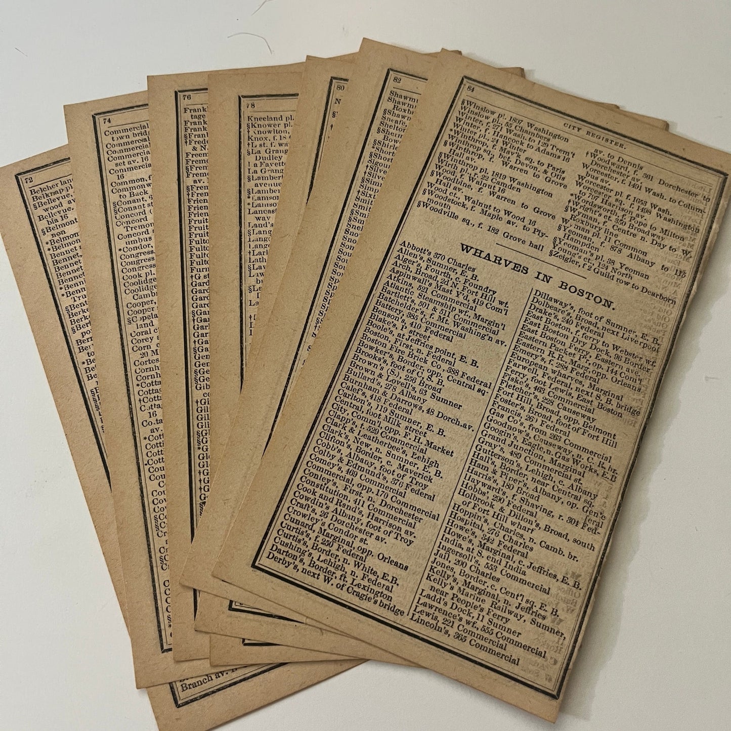 Boston Streets Listings 7 Pages 1871 Boston Almanac Clipping SAI2-H4