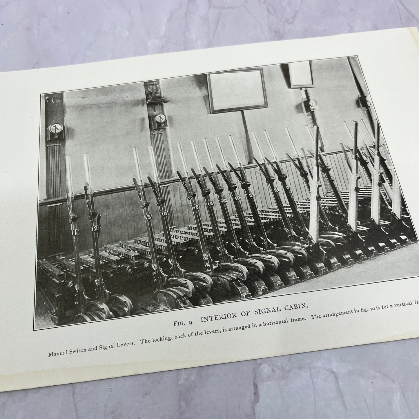 Interior of Signal Cabin Antique 6.5x10" Engraving Art Print V20