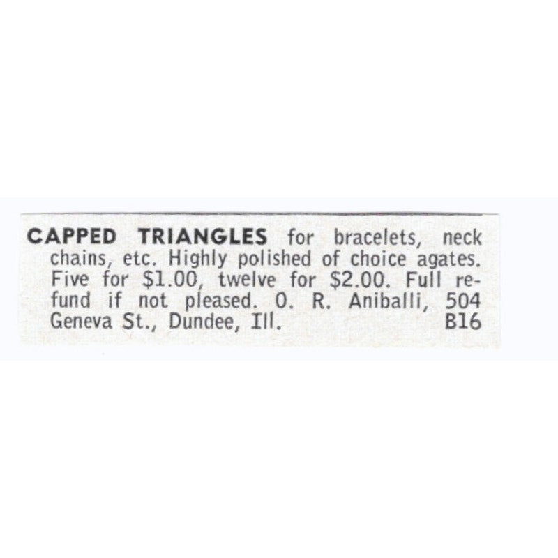 O.R. Aniball Capped Triangles Dundee IL 1964 Magazine Ad AK6-S8