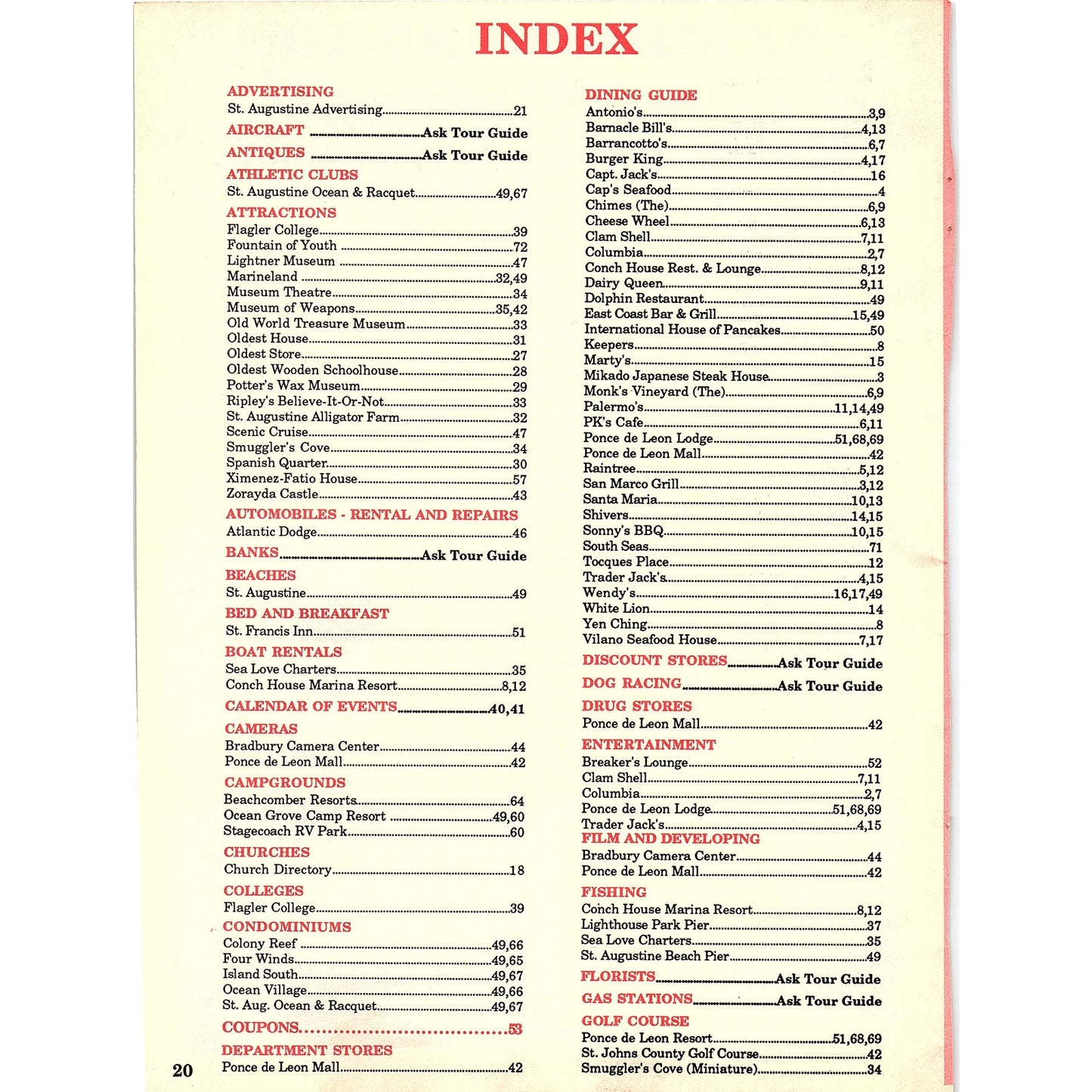 St. Augustine Welcomes You Kenneth H Beeson Harry Waldron 1989 Ad AF9-12