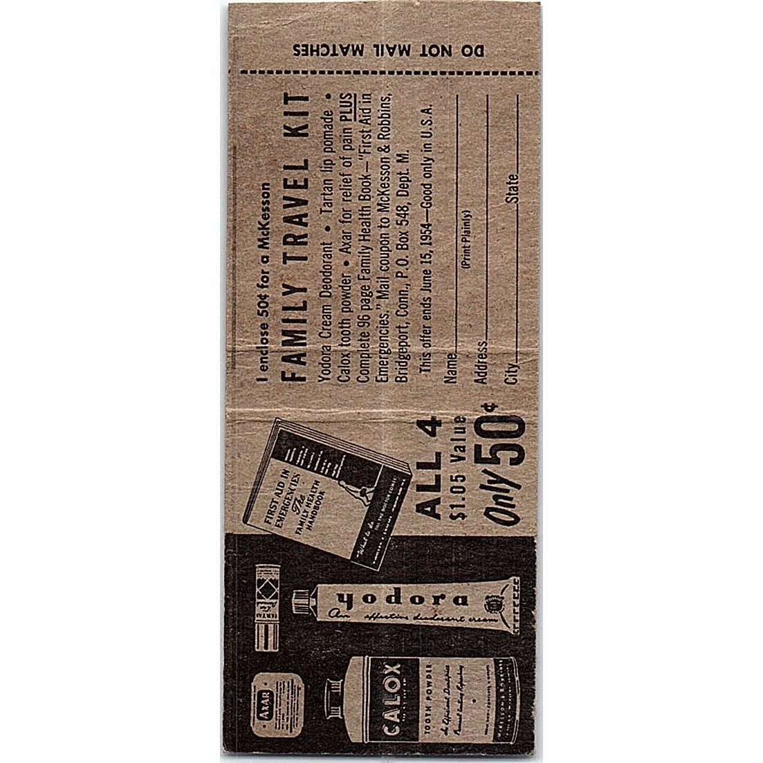 Calox Tooth Powder Vintage Matchbook Cover SC7-Y10