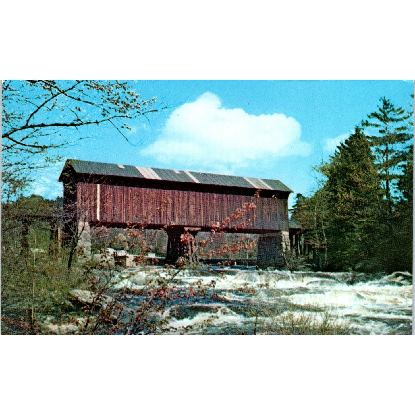Bennington New Hampshire NH 78 Railroad Covered Bridge Postcard PB13