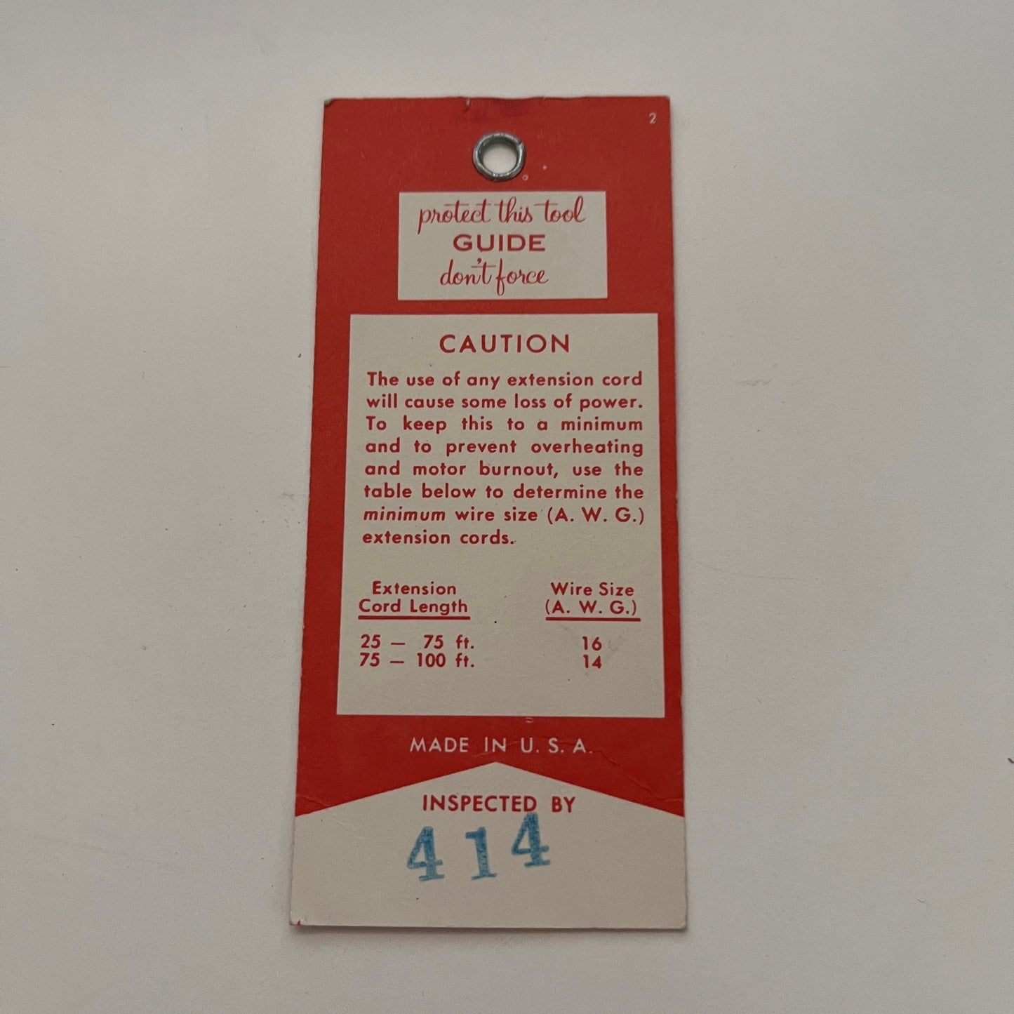 1969 Sears Safety Seal Power Tool Hang Tag AG5-M4